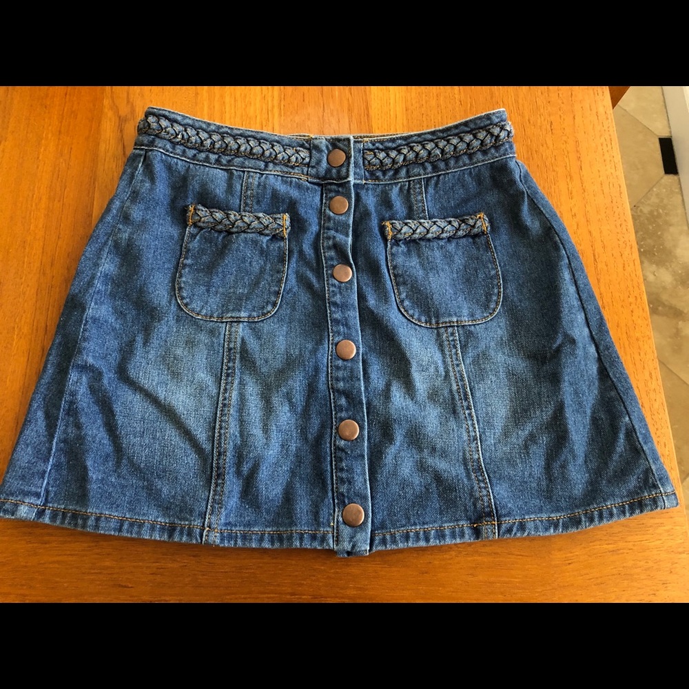 Kendall + Kylie Braided Jean Skirt